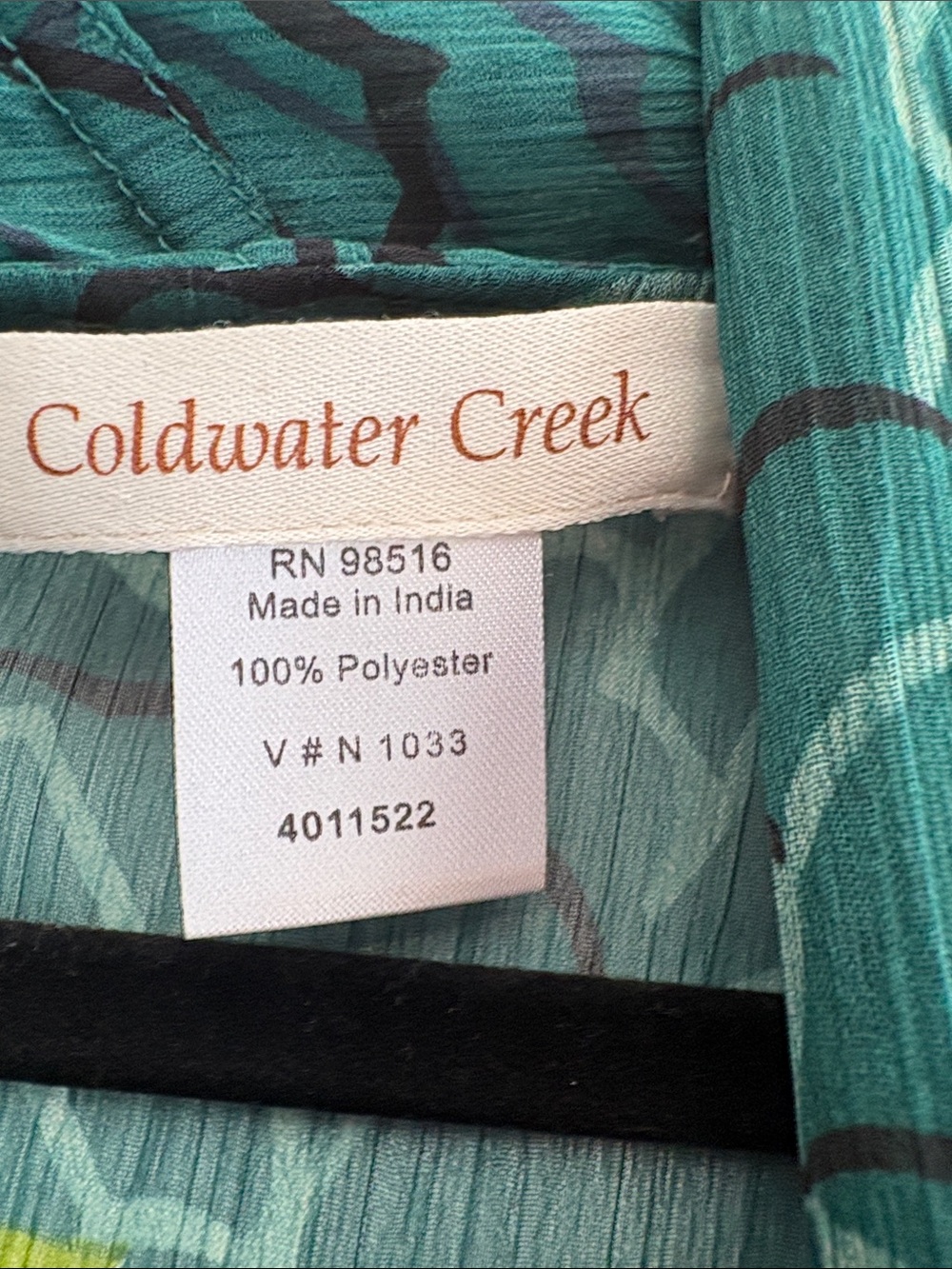Coldwater Creek Teal Floral Sheer Open Front Tunic - Picture 2 of 4
